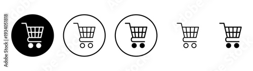 Shopping icon vector. Shopping cart sign and symbol. Trolley icon