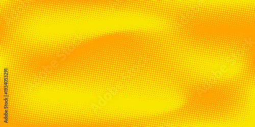 Abstract yellow dots texture on orange background with retro classic pop comic style