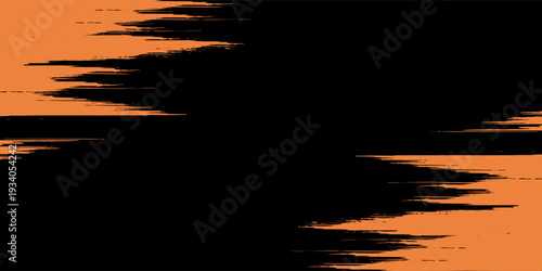 Abstract Black and Orange Grunge Background with Textured Brush Strokes. Modern Urban Vector Design for Creative Posters, Gaming Backdrops, Bold Social Media Graphics, and Industrial Branding.
