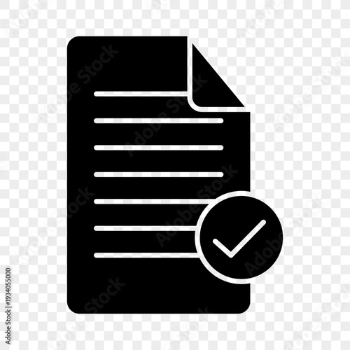 Successful verification document. Professional management Vector. Productivity task documentation. Satisfactory business report
