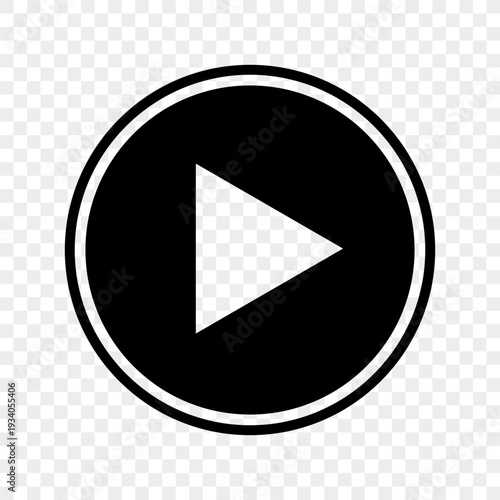 Professional player icons. Comprehensive Vector symbols. Professional triangle buttons. Universal start signs