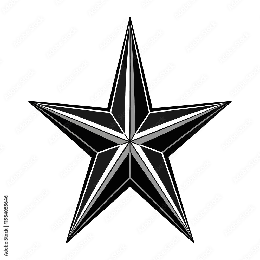 Obraz premium A detailed black and white illustration of a star with intricate details