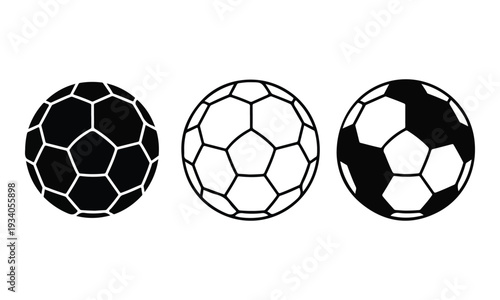 Foto Soccer Balls Icon Set Vector Collection on White Background