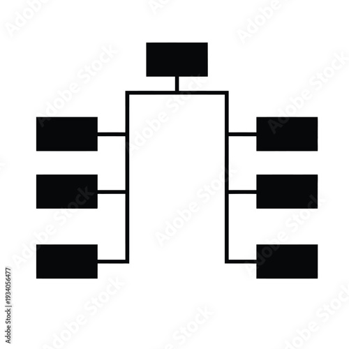 A simple black and white diagram illustrating a hierarchical structure or a tournament bracket.