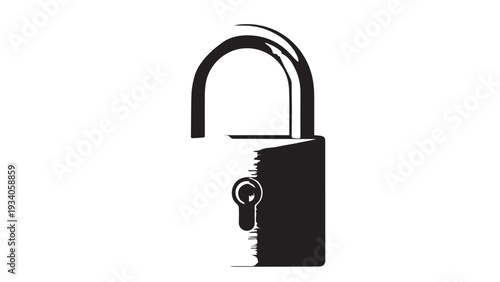 Open Padlock Illustration Symbolizing Security and Unlocking Access.