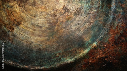 Abstract artwork with spherical shapes and intricate textures in warm colors