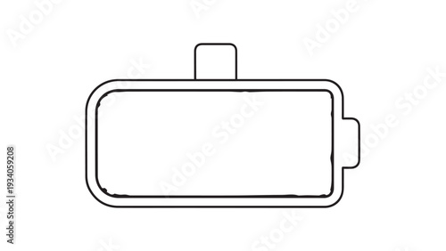 Minimalist line illustration of a car tail light assembly seen from the side, suitable for transport design concept.