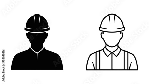 An anonymous person wearing a protective hard hat and work attire, symbolizing construction or engineering.