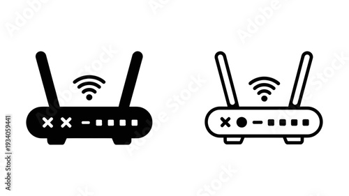 A wireless router with active Wi-Fi signal, representing internet connectivity and network access.