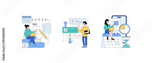 Task Management and Planning Vector Illustration