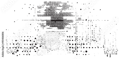 Grunge dots pattern vector illustration. Black halftone illustration