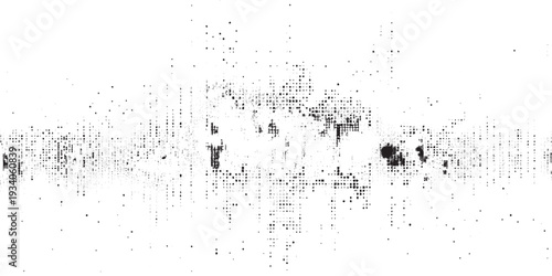 Black grunge half tone dots pattern vector illustration