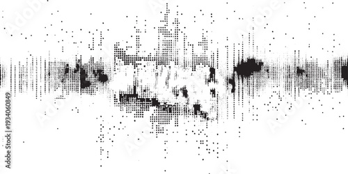 Halftone monochrome grunge vertical lines texture.