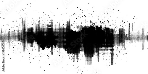 Halftone monochrome grunge vertical lines texture.