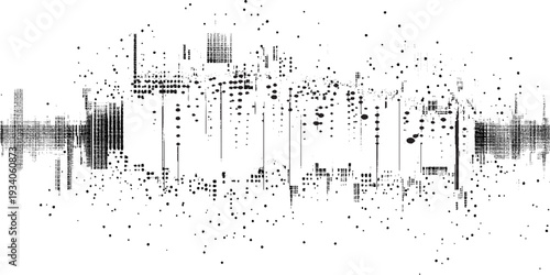 Halftone monochrome grunge vertical lines texture.