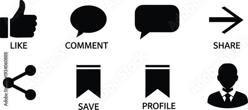 Social media icons for engagement and profile management