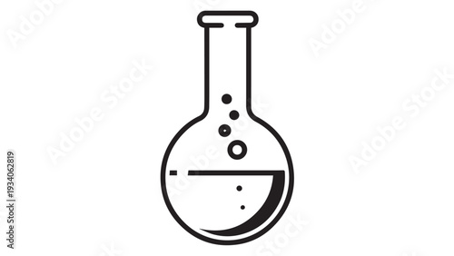 Simple laboratory flask icon representing science and chemistry concepts.