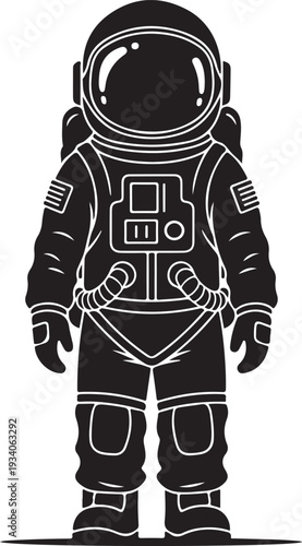 Child Astronaut Silhouette Vector Illustration Art