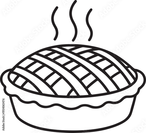 Steaming hot pie illustration