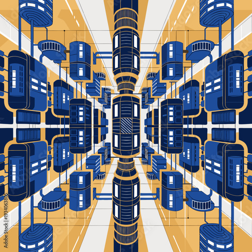Luxury Data Center Server Room Isometric