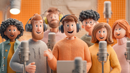 Voices of Change: Gen Z Community Podcast Culture in Hybrid 2D 3D Cartoon Style