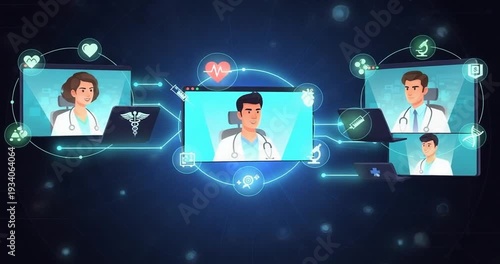 Medical professionals online consultation meeting.