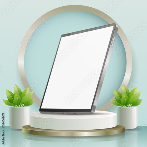 3d product template pad generic silver illustration