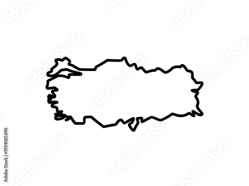 Simple Black Outline Map Illustration