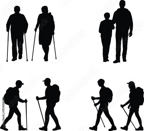 Modern flat vector illustration of person tracking fitness with smartwatch and mobile app for healthy lifestyle and digital wellness concept.