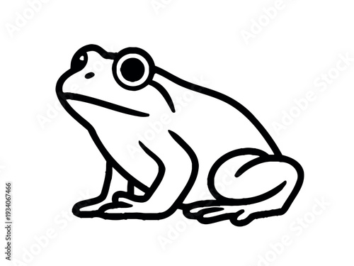 Black and White Cartoon Frog Illustration