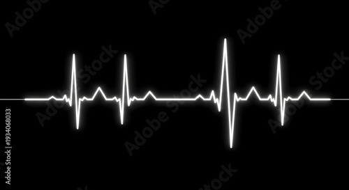 Electrocardiogram pattern on black background