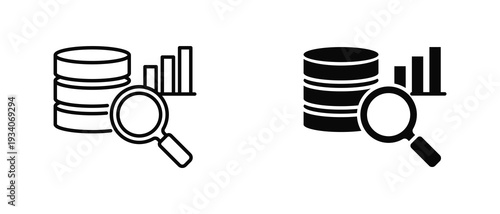 Big Data Analytics icon set with style outline and solid. vector simple elements for design and presentation.