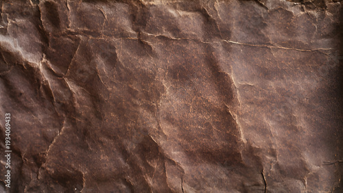 Grunge dark brown crumpled and creased recycle paper texture background