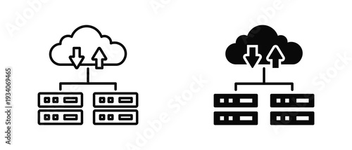 Cloud Computing icon set with style outline and solid. vector simple elements for design and presentation.