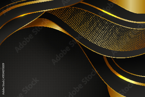 geometric dark background with golden lines shapes