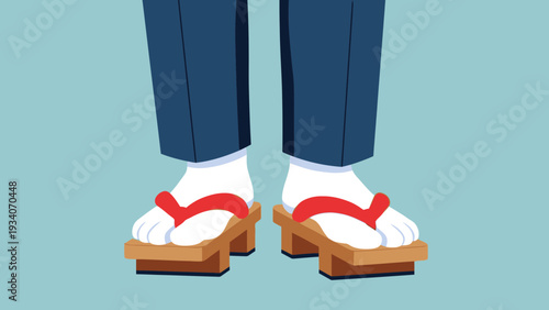 Person wearing traditional Japanese Geta footwear