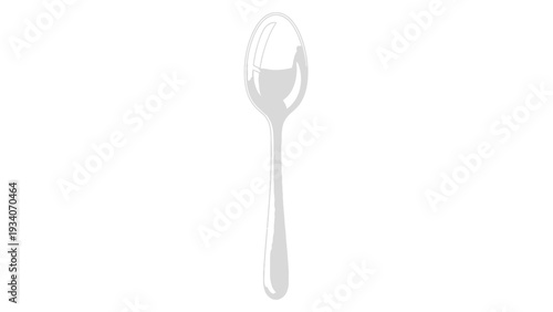 Polished Silver Spoon Isolated on White Background