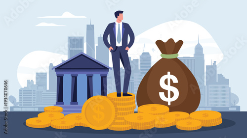 businessman with money bag