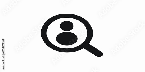 A 3d vector illustration of a magnifying glass tool and keyhole button icon symbol for a web internet search concept to zoom and find objects with a glass lens magnifier