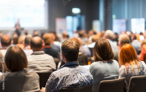 Wallpaper Mural audience attends a business conference in a hall Torontodigital.ca