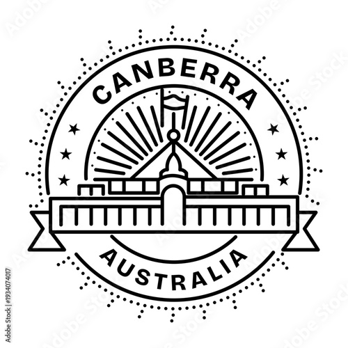 A linear style icon representing canberra