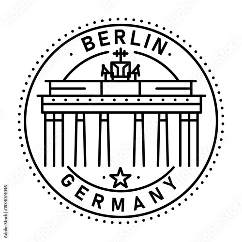 An outline style icon depicting brandenburg gate