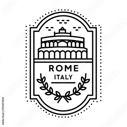 A line style icon showing colosseum