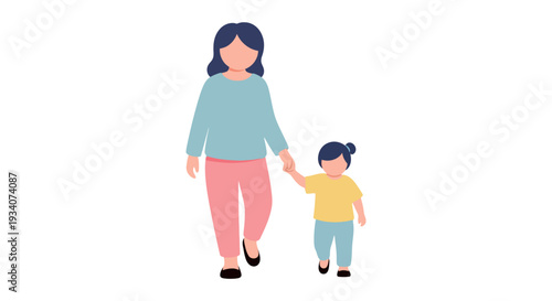 Wallpaper Mural Loving mother holding child's hand with heart symbol Torontodigital.ca