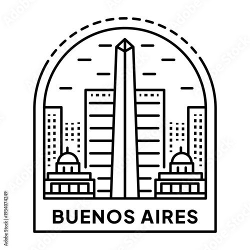 An outline style icon depicting buenos aries