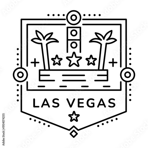 A line style icon showing las vegas