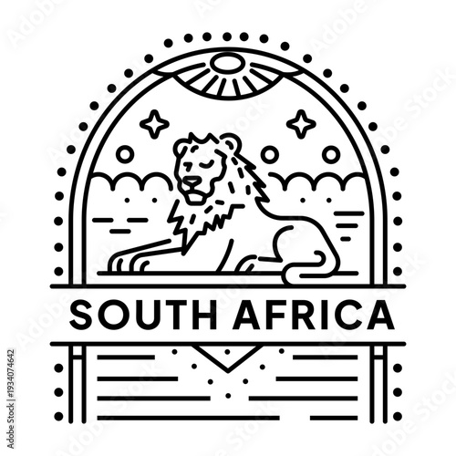 A linear style icon representing south africa