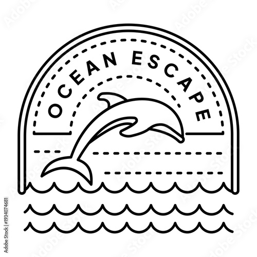 An outline style icon depicting dolphin