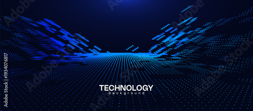 Ai tech background with abstract dot line pattern and bokeh effect. Design education big data, future digital network, business connect and science concept for banner, web or presentation.