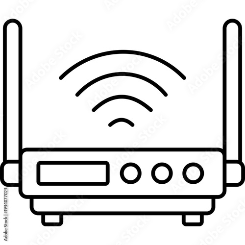 Internet Modem Line Icon, Network Symbol